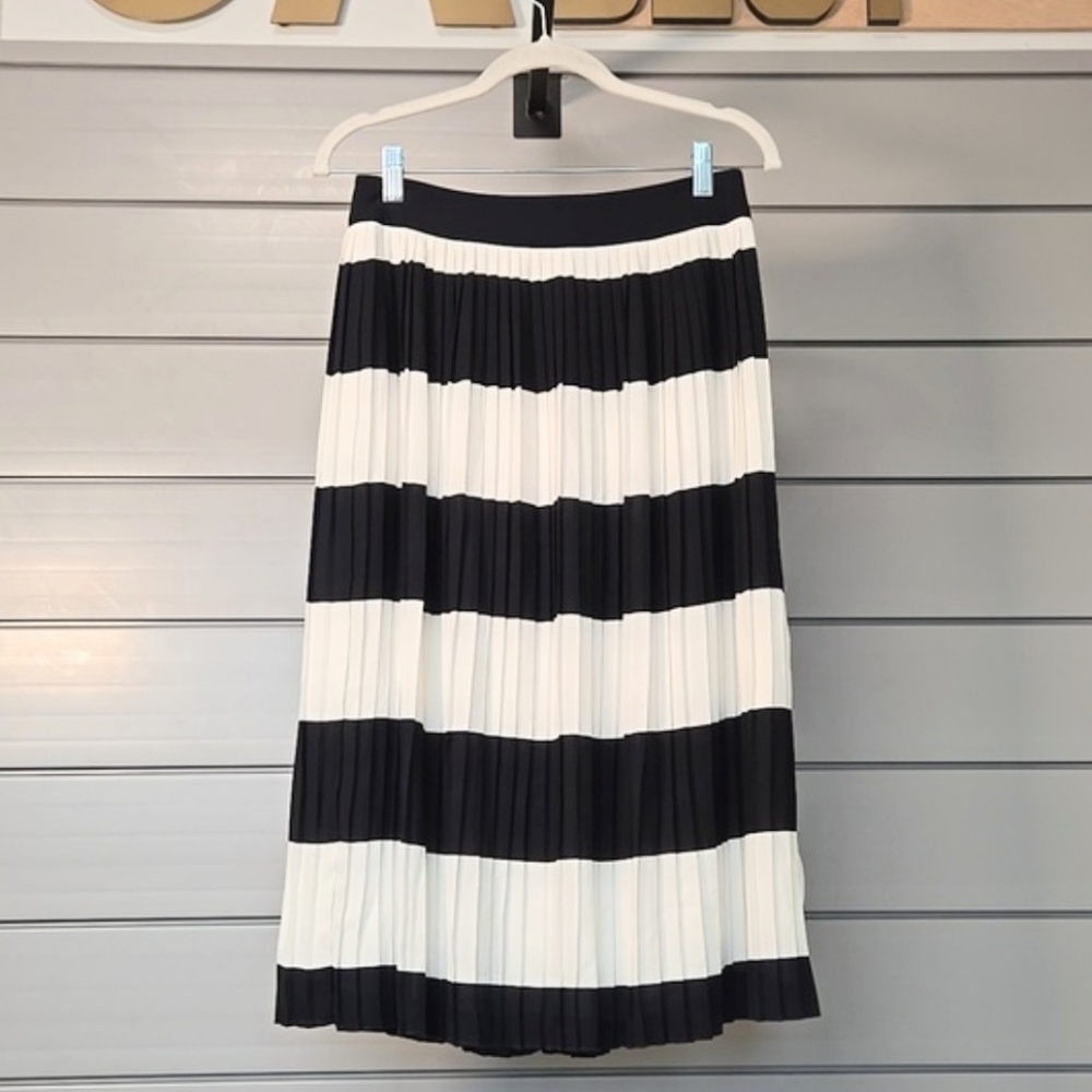 J. Crew Pleated Striped Accordion Skirt